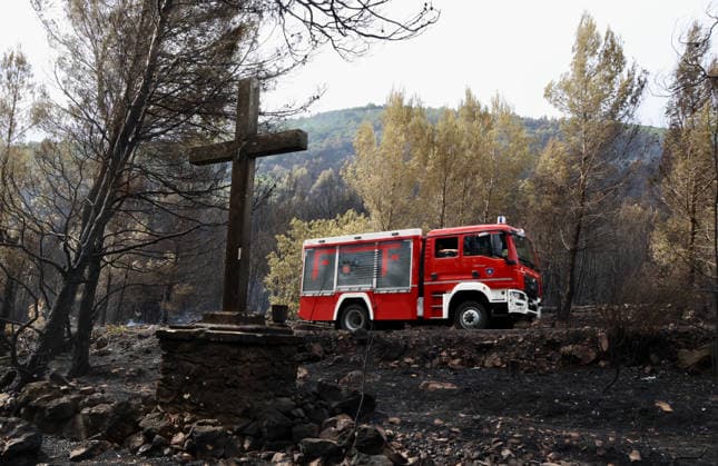 The morning after a major wildfire breaks out on Korcula Island between Smokvica and Blato The morning after a major wildfire breaks out on Korcula Island. When the rain stopped, the extent of the big fire came to light. Firefighters on the ground, with the help of the air force, repair the fires wherever possible. Burnt olive groves, vineyards, orchards and farmhouses are frightening scenes on the island of Korcula, Croatia, on July 12 2026.  IvoxCagalj PIXSELL