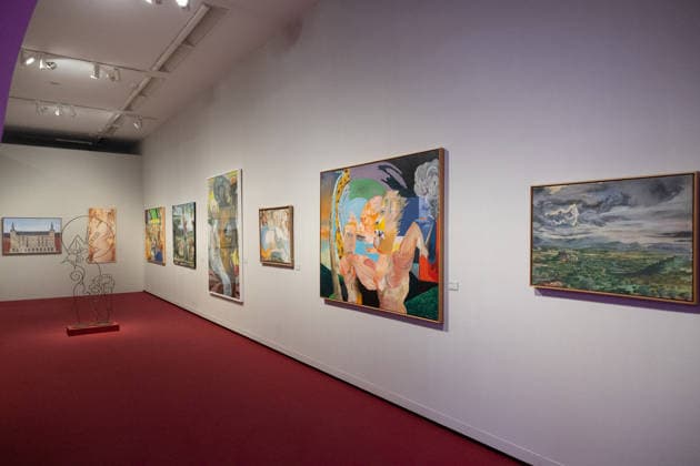 Modern Mythologies Exhibition by Ouka Leele Co at Sala Alcalá 31 Visitors to Ouka Leele’s exhibition at Sala Alcalá 31, on July 12, 2026, in Madrid, Spain. The Sala Alcalá 31 is hosting an exhibition that revisits the role of mythology in Madrid’s art scene of the 1980s through the work of Ouka Leele, alongside key artists such as El Hortelano, Ceesepe, Carlos Franco, and Sigfrido Martin Begué. July 12, 2026. Jesús Hellí. Spain  Copyright: xJesusxHellinx 7660564