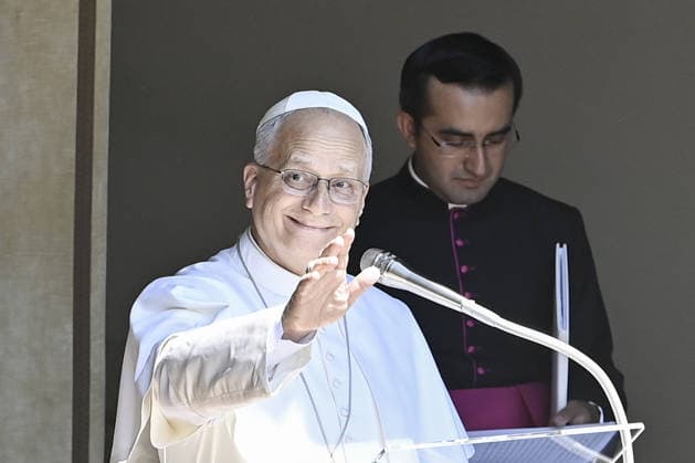 Pope Leo XIV celebrates the Angelus in Castel Gandolfo CASTEL GANDOLFO, ITALY, JULY 12: Pope Leo XIVwaves to the faithful as he arrives to celebrate the Angelus noon prayer at his summer residence in Castel Gandolfo, near Rome, Italy, on July 12, 2026. Isabella Bonotto Anadolu Castel Gandolfo Italy. Editorial use only. Please get in touch for any other usage.  Copyright: x2026xAnadoluxIsabellaxBonottox