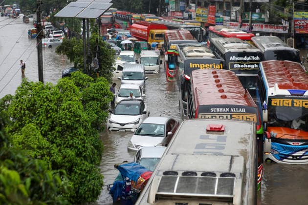 July 12, 2026, Dhaka, Dhaka, Bangladesh: Continuous rainfall submerged many roads in Dhaka under severe waterlogging on July 12, 2026. With rain continuing across the country, authorities warned that the situation could deteriorate further. The persistent downpours have also triggered flooding in several regions of Bangladesh. According to the latest reports, at least 51 people have died as a result of the floods. Dhaka Bangladesh  - ZUMAj163 20260712_zip_j163_003 Copyright: xAbuxSufianxJewelx