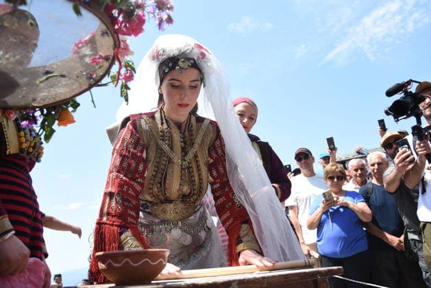 Traditional Galichnik Wedding in North Macedonia MAVROVO AND ROSTUSA, NORTH MACEDONIA - JULY 12: A view from centuries-old Galichnik Wedding, one of the Balkans most distinctive traditional wedding ceremonies, held in the historic mountain village of Galichnik, about 110 kilometers west of Skopje, in Mavrovo and Rostusa, North Macedonia, on July 12, 2026. The annual event, regarded as one of the country s most important cultural heritage traditions, attracts visitors from across North Macedonia and abroad. Medin Nuredini Anadolu Mavrovo and Rostusa North Macedonia. Editorial use only. Please get in touch for any other usage.  Copyright: x2026xAnadoluxMedinxNuredinix