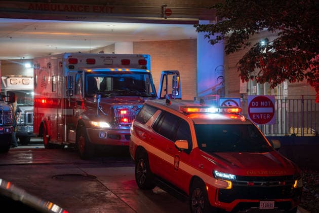 July 12, 2026, Washington, Dc, United States: DC Fire and EMS medical units and EMS supervisors deliver Senator Lindsey Graham to George Washington Hospital Emergency Room on the night of July 11, 2026. Senator Graham passed away in the early hours of July 12, 2026. Washington United States - ZUMAl312 20260712_znp_l312_007 Copyright: xAndrewxLeydenx