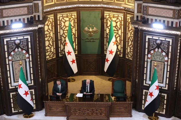 Syria holds first People s Assembly Session since Assad s fall DAMASCUS, SYRIA - JULY 12: Syria s first People s Assembly session since the fall of the Assad regime is held at the parliament building, attended by Syrian President Ahmed al-Sharaa (not seen), in Damascus, capital of Syria, on July 12, 2026. Izz Aldien Alqasem Anadolu Damascus Syria. Editorial use only. Please get in touch for any other usage.  Copyright: x2026xAnadoluxIzzxAldienxAlqasemx