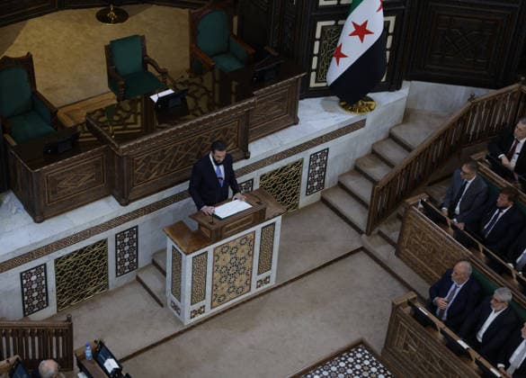 Syria holds first People s Assembly Session since Assad s fall DAMASCUS, SYRIA - JULY 12: Syria s first People s Assembly session since the fall of the Assad regime is held at the parliament building, attended by Syrian President Ahmed al-Sharaa, in Damascus, capital of Syria, on July 12, 2026. Bakr Al Kasem Anadolu Damascus Syria. Editorial use only. Please get in touch for any other usage.  Copyright: x2026xAnadoluxBakrxAlxKasemx
