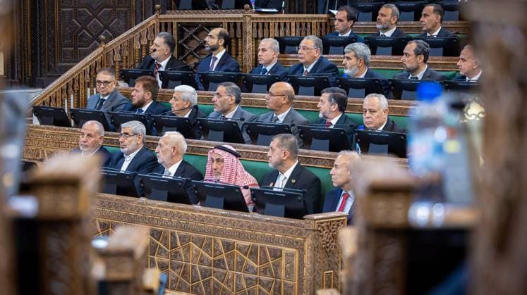 Syrian president attends opening session of parliament in Damascus Syrian President Ahmed al-Sharaa attends the first session of the People s Assembly at the parliament building in Damascus, Syria, on July 12, 2026. Members took the constitutional oath, officially marking the start of the assembly’s work. Photo by Syrian Presidency apaimages Syria Syria Syrian Arab Republic 120726_Syria_SPO_01(7) Copyright: xapaimagesxSyrianxPresidencyx xapaimagesx