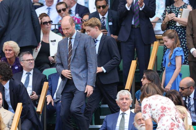 . 12 07 2026. London, United Kingdom. Prince William and Kate Middleton, the Prince and Princess of Wales and their children Prince George and Princess Charlotte at the Mens Singles Final on the last day of the Wimbledon Tennis Championships in London.  xStephenxLockx xi-Imagesx IIM-26902-0060