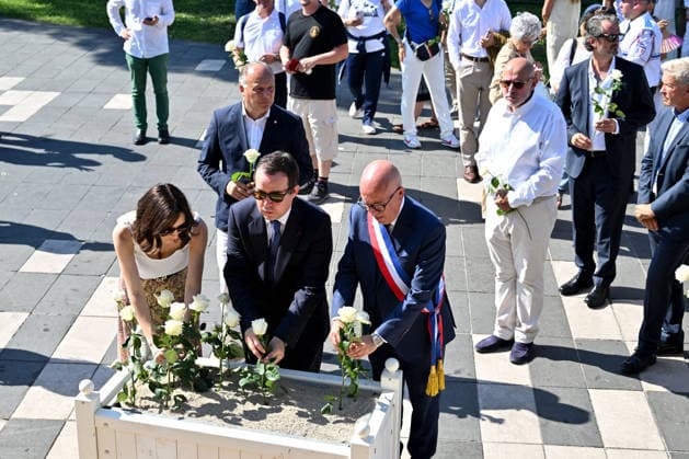 Eric Ciotti, Mayor of Nice: A commemorative silent march in honor of the victims of the July 14, 2016, attack on the Promenade des Anglais in Nice, on July 12, 2026. The city of Nice and various victims’ associations organized a march, which began near Lenval Hospital, where the truck plowed into the crowd in 2016, killing 86 people and injuring more than 400. The procession stopped in front of the memorial sculpture *L’Ange de la Baie*, created by Jean-Marie Fondacaro, for a wreath-laying ceremony before proceeding to the Albert I Garden, where everyone was able to place a white rose in front of the bandstand. The mayor of Nice, E. Ciotti, along with his partner O. Péraldi, the Prefect of the Alpes-Maritimes, L. Houttiaux, and members of  Copyright: xBrunoxBebertx xBestimagexBrunoxBebertx xBestimagex