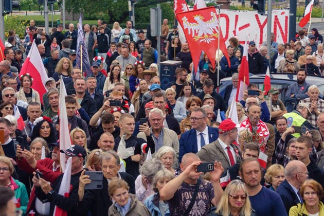 The Vohynian march organized by the Confederation of the Polish Crown. Several hundred people gathered at the march. Warsaw Poland Copyright: xMikolajxJaneczekx