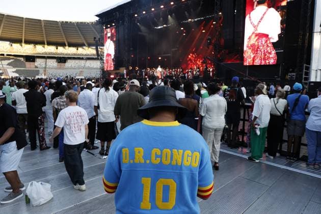 Spectators pictured during a concert of Koffi Olomide, at the Koning Boudewijnstadion Stade Roi Baudouin, in Brussels, Sunday 12 July 2026.  NICOLASxMAETERLINCK 181025888