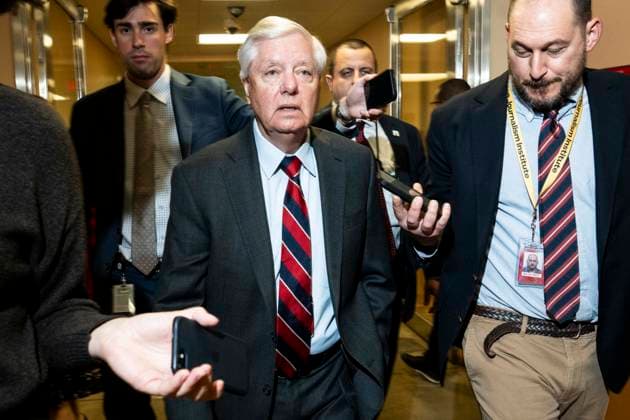 July 12, 2026: Sen. LINDSEY GRAHAM (R-SC), who was elected to the Senate in 2002 and was a close political ally of President Trump, has died, his office confirmed early Sunday. He was 71. FILE PHOTO SHOT ON: May 13, 2026, Washington, District Of Columbia, USA: U.S. Senator LINDSEY GRAHAM (R-SC) speaking with reporters near the Senate Subway at the U.S. Capitol. Washington USA - ZUMAb161 20260513_aap_b161_020 Copyright: xMichaelxBrochsteinx