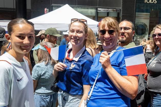 RECORD DATE NOT STATED People celebrate Bastille Day in New York (NEW) People celebrate Bastille Day in New York. July 12, 2026, New York, New York, USA: Parade goers with French flags attends the annual Bastille Day celebration on Madison Avenue, on July 12, 2026 in New York City. (Credit: M10s TheNews2)(Foto: M10S Thenews2 imago images) People celebrate Bastille Day in New York  Copyright: xM10sx