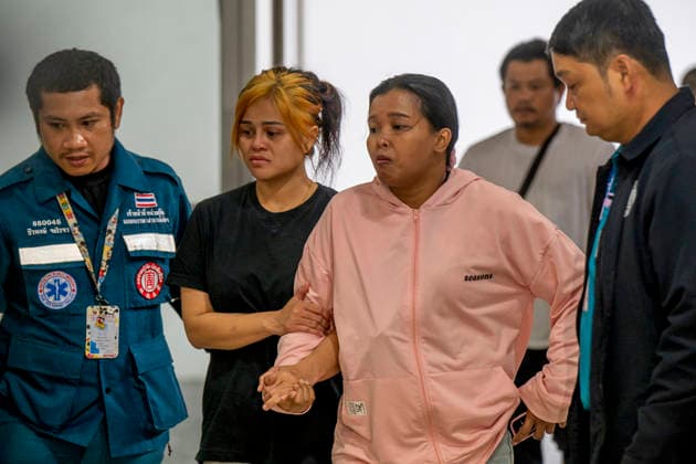 July 13, 2026, Bangkok, Bangkok, Thailand: Family members of a victim of the Rong Beer Na Lat Phrao nightclub fire arrive at the Institute of Forensic Medicine in Bangkok to potentially identify the body of their relative. An early morning fire broke out in the crowded nightclub in Thailand s capital, killing at least 27 people and leaving 63 more injured. Bangkok Thailand - ZUMAt128 20260713_zap_t128_011 Copyright: xAdryelxTalamantesx