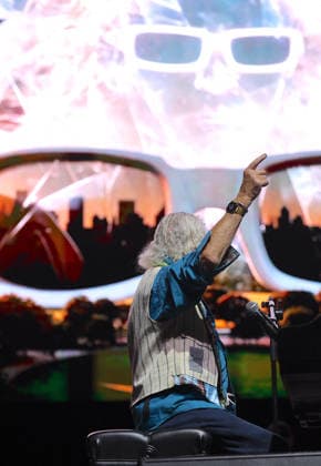 Michel Polnareff In Central Park Concert In Celebration of Bastille Day - NYC French iconic singer Michel Polnareff is singing during a rare performance at Bastille Day concert in Central Park, New York on July 12, 2026. Photo by Charles Guerin ABACAPRESS.COM New York City NY United States  Copyright: xGuerinxCharles ABACAx