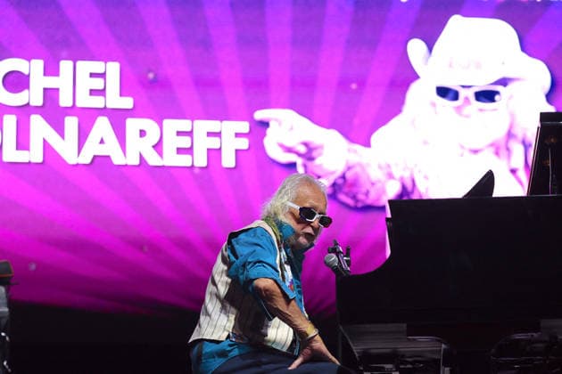 Michel Polnareff In Central Park Concert In Celebration of Bastille Day - NYC French iconic singer Michel Polnareff is singing during a rare performance at Bastille Day concert in Central Park, New York on July 12, 2026. Photo by Charles Guerin ABACAPRESS.COM New York City NY United States  Copyright: xGuerinxCharles ABACAx