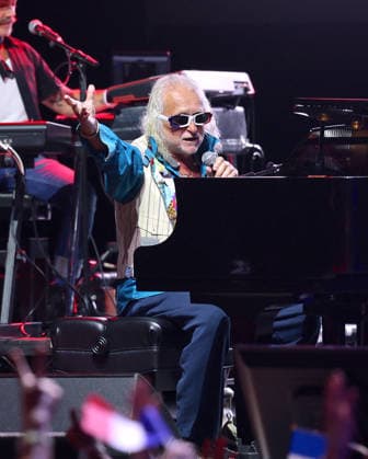 Michel Polnareff In Central Park Concert In Celebration of Bastille Day - NYC French iconic singer Michel Polnareff is singing during a rare performance at Bastille Day concert in Central Park, New York on July 12, 2026. Photo by Charles Guerin ABACAPRESS.COM New York City NY United States  Copyright: xGuerinxCharles ABACAx