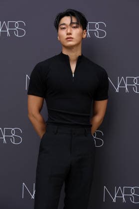k-pop and film stars attend nars beauty pop-up in seoul, South Korea San of South Korean boy band ATEEZ poses during a pop-up store event for NARS Insatiable Liquid Blush at Musinsa Megastore Seongsu in Seoul, South Korea, on July 13, 2026. Seoul South Korea  Copyright: xMatrixxImages JungxUi-Chelx