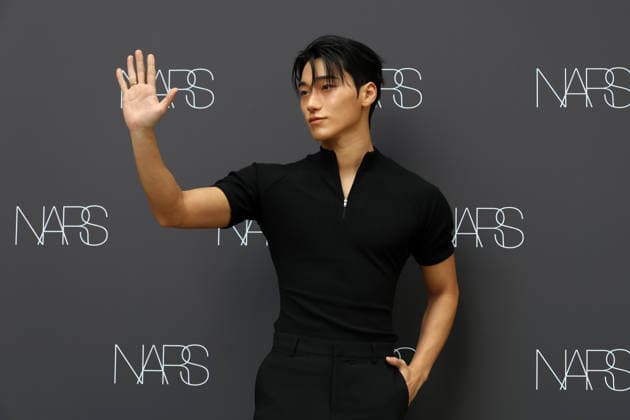 k-pop and film stars attend nars beauty pop-up in seoul, South Korea San of South Korean boy band ATEEZ poses during a pop-up store event for NARS Insatiable Liquid Blush at Musinsa Megastore Seongsu in Seoul, South Korea, on July 13, 2026. Seoul South Korea  Copyright: xMatrixxImages JungxUi-Chelx