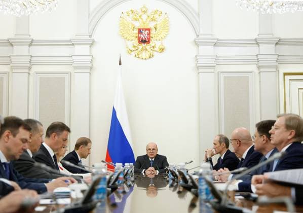 Russia Mishustin Deputies 9204664 13.07.2026 Russian Prime Minister Mikhail Mishustin chairs a meeting with his deputies in Moscow, Russia. Dmitry Astakhov Sputnik Moscow Russia  Copyright: xDmitryxAstakhovx