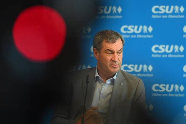 Markus SOEDER (Ministerpraesident Bayern und CSU Vorsitzender), Einzelbild,angeschnittenes Einzelmotiv,Portraet,Portrait,Porträt. Pressekonferenz im Anschluss an die Vorstandssitzung des CSU Praesidiums in der CSU Landesleitung in Muenchen am 13.07.2026 *** Markus SOEDER, Minister-President of Bavaria and CSU Chairman, single image, cropped close-up, portrait,Portrait: Press conference following the meeting of the CSU Presidium at the CSU State Headquarters in Munich on July 13, 2026