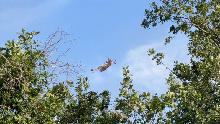 Firefighters Battle Ongoing Exceptional Wildfire In Fontainebleau Forest - Le Vaudoue Firefighters continue to battle an exceptionally large and ongoing wildfire in the Fontainebleau Forest in the area surrounding Le Vaudoue, Seine-et-Marne, France on July 13, 2026, causing significant damage as more than 370 firefighters and 130 vehicles from the SDIS77 fire service remain mobilized to contain multiple blazes described as very virulent, with two DASH water-bombing aircraft dispatched as reinforcements from southern France and several road diversions put in place on the A6 motorway. Videograbs by CLPress ABACAPRESS.COM Le Vaudoue France  Copyright: xCLPRESS ABACAx(WorldxRightsxOfficial)x