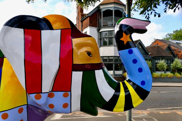 Trunks Across The Thames Royal Patches by Kate Griffiths. Trunks across the Thames is Thames Hospice™s very first art trail which will see businesses, schools, community groups and artists unite to create a free, fun, family-friendly trail of discovery for the local community to explore and enjoy. The majestic herd will be marching between 13th July to 13th September 2026! The herd of individually designed magnificent elephant sculptures will bring vibrancy, colour and creative artistry, transforming the streets, parks and open spaces of Slough, Eton and Windsor into a glorious open-air gallery., Credit:Geoffrey Swaine Geoff Swaine - B4563 Avalon UK, Berkshire, Windsor  Copyright: xGeoffreyxSwainex xGeoffxSwainex-xB4563x xAvalonx 1116315704