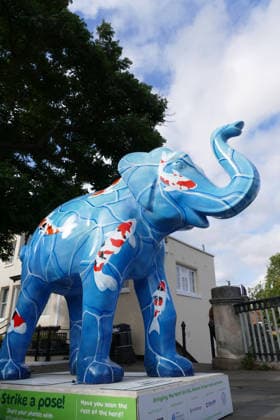 Trunks Across The Thames Swimming trunks on Eton Bridge by Ben Kavanagh. Trunks across the Thames is Thames Hospice™s very first art trail which will see businesses, schools, community groups and artists unite to create a free, fun, family-friendly trail of discovery for the local community to explore and enjoy. The majestic herd will be marching between 13th July to 13th September 2026! The herd of individually designed magnificent elephant sculptures will bring vibrancy, colour and creative artistry, transforming the streets, parks and open spaces of Slough, Eton and Windsor into a glorious open-air gallery., Credit:Geoffrey Swaine Geoff Swaine - B4563 Avalon UK, Berkshire, Windsor  Copyright: xGeoffreyxSwainex xGeoffxSwainex-xB4563x xAvalonx 1116316258