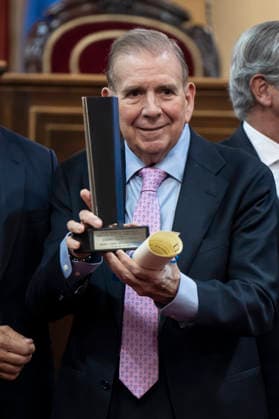 Edmundo Gonzalez receives the 34th Convivencia Award in Madrid, Spain - 13 Jul 2026 Venezuelan President-elect, Edmundo Gonzalez seen during the awards ceremony for the 34th edition of the Convivencia Prize. Madrid Spain Copyright: xAtilanoxGarciax xSOPAxImagesx photo02200