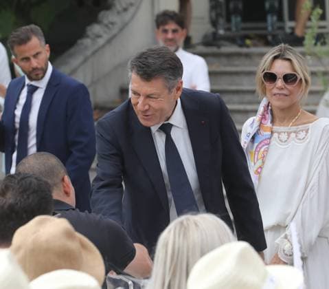 10TH ANNIVERSARY COMMEMORATION OF THE NICE ATTACK PHOTOPQR NICE MATIN Frantz Bouton July 13, 2026 Villa Masséna Interfaith ceremony in tribute to the victims of July 14, 2016 Christian Estrosi, former mayor, and Laura Tenoudji Nice, France, July 13, 2026 Commemoration of the 10th anniversary of the Nice attack 86 dead and hundreds injured An attack carried out with a heavy truck while people were enjoying the Bastille Day celebrations interfaith ceremony France  Copyright: xPHOTOPQR NICExMATIN MAXPPPxFrantzxBoutonx 20260713NIM4555 20260713NIM4553