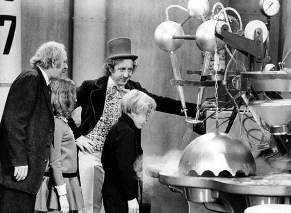 Jack Albertson, Julie Dawn Cole, Peter Ostrum,Gene Wilder, Willy Wonka & the Chocolate Factory (1971) Hollywood CA USA  35049046THA