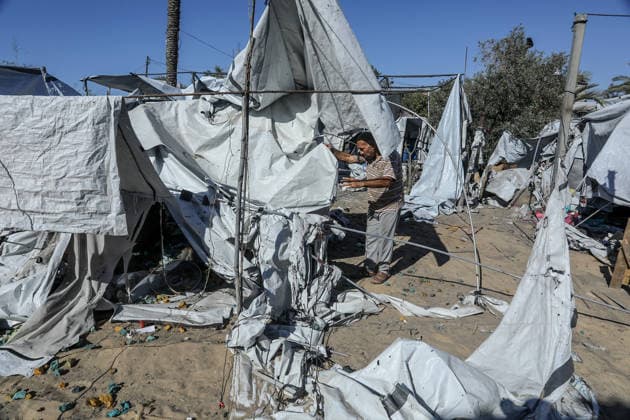 Israeli strikes target displaced Palestinians tents in Khan Yunis KHAN YUNIS, GAZA, PALESTINE - JULY 13: Israeli forces target tents sheltering displaced Palestinians amid continued attacks despite the ceasefire in Khan Yunis, Gaza, Palestine, on July 13, 2026. Abed Rahim Khatib Anadolu Khan Yunis Gaza. Editorial use only. Please get in touch for any other usage.  Copyright: x2026xAnadoluxAbedxRahimxKhatibx