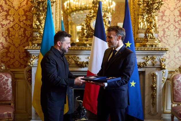 Zelenskyy meets Macron ahead of the Integrated Anti-Ballistic Missile Coalition meeting and the summit of the Coalition of the Willing President of Ukraine Volodymyr Zelenskyy meets French president Emmanuel Macron ahead of the Integrated Anti-Ballistic Missile Coalition meeting and the summit of the Coalition of the Willing in Paris, France on 13 July 2026, Credit:Office of the President of Ukraine B66 Avalon Paris, France  Copyright: xOfficexofxthexPresidentxofxUkrainex xB66x xAvalonx 1116360459