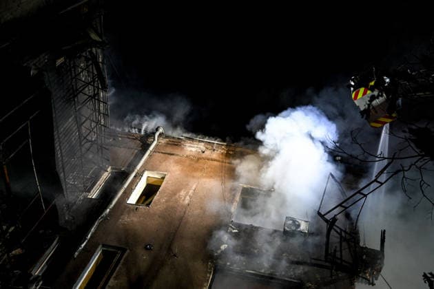 RECORD DATE NOT STATED Fire engulfs a residential building damaged in a nighttime Russian drone attack in one of Zaporizhzhia_qt_s districts, Ukraine, on July 12, 2026. Six people, including a 15-year-old boy, were injured in the attack (Photo by Dmytro Smolienko Ukrinform) Nighttime Russian drone strike hits Zaporizhzhia  Copyright: xDmytroxSmolienkox