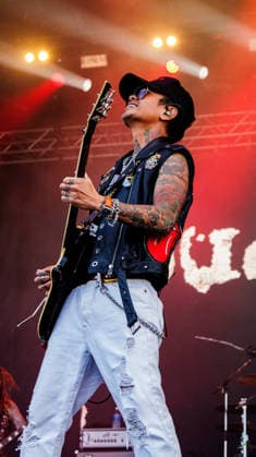 July 12, 2026, Edmonton, Alberta, Canada: Steve Ducanney (aka Stevie D). from California hard rock band Buck Cherry performs at Rockin Thunder in Edmonton. Edmonton Canada - ZUMAs197 20260712_aaa_s197_399 Copyright: xRonxPalmerx