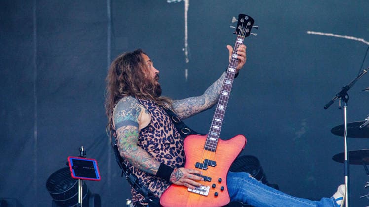 July 12, 2026, Edmonton, Alberta, Canada: Kelly LeMieux from California hard rock band Buck Cherry performs at Rockin Thunder in Edmonton. Edmonton Canada - ZUMAs197 20260712_aaa_s197_411 Copyright: xRonxPalmerx