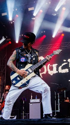 California Based Buck Cherry rocks the Rockin Thunder Edmonton stage - 12 Jul 2026 Steve Ducanney (aka Stevie D). from California hard rock band Buck Cherry performs at Rockin Thunder in Edmonton. Edmonton Canada Copyright: xRonxPalmerx xSOPAxImagesx 2026_07_12BuckCherry851188