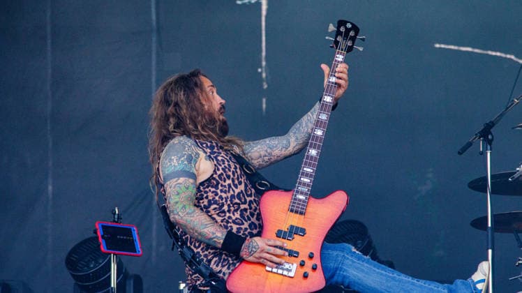 California Based Buck Cherry rocks the Rockin Thunder Edmonton stage - 12 Jul 2026 Kelly LeMieux from California hard rock band Buck Cherry performs at Rockin Thunder in Edmonton. Edmonton Canada Copyright: xRonxPalmerx xSOPAxImagesx 2026_07_12BuckCherry851204