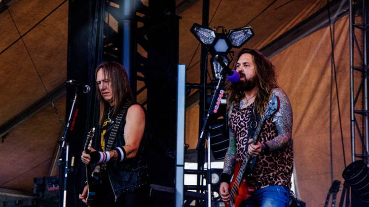 California Based Buck Cherry rocks the Rockin Thunder Edmonton stage - 12 Jul 2026 Billy Rowe and Kelly LeMieux from California hard rock band Buck Cherry perform at Rockin Thunder in Edmonton. Edmonton Canada Copyright: xRonxPalmerx xSOPAxImagesx 2026_07_12BuckCherry851267