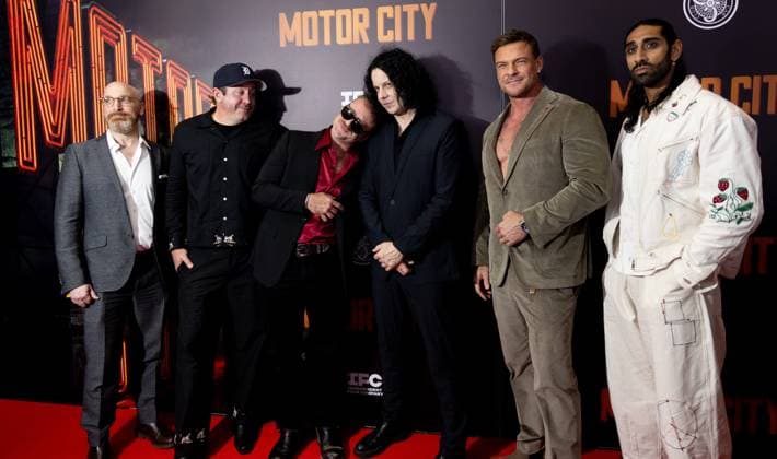 Scott Shooman, Potsy Ponciroli, Ben Foster, Jack White, Alan Ritchson, Amar Chahda Patel at arrivals for MOTOR CITY Premiere, MoMA The Museum of Modern Art, New York, NY, July 13, 2026. Photo By: Ryan Billings Everett Collection MOTOR CITY Premiere PUBLICATIONXNOTxINxCANxCHNxFRAxITAxJPNxNORxPOLxRUSxESPxUKxUSA