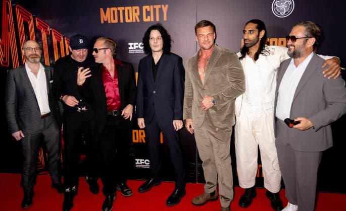 Scott Shooman, Potsy Ponciroli, Ben Foster, Jack White, Alan Ritchson, Amar Chahda Patel, Greg Silverman at arrivals for MOTOR CITY Premiere, MoMA The Museum of Modern Art, New York, NY, July 13, 2026. Photo By: Ryan Billings Everett Collection MOTOR CITY Premiere PUBLICATIONXNOTxINxCANxCHNxFRAxITAxJPNxNORxPOLxRUSxESPxUKxUSA