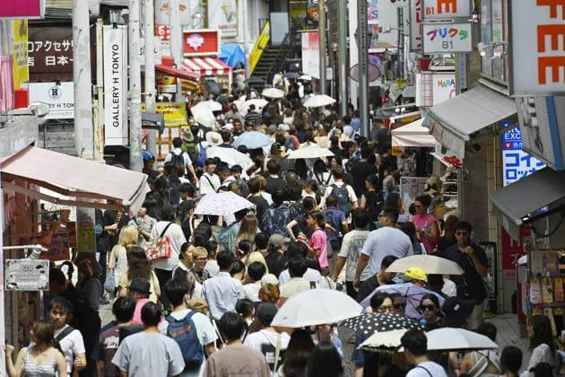 Extreme heat grips Tokyo as temperatures rise across eastern Japan TOKYO, JAPAN - JULY 14 : Pedestrians and tourists crowd Takeshita Street in Tokyo s Harajuku district during hot weather in Tokyo, Japan, July 14, 2026. A high-pressure system brought intense heat to eastern Japan, with temperatures in central Tokyo forecast to reach 34 degrees Celsius. David Mareuil Anadolu Tokyo Japan. Editorial use only. Please get in touch for any other usage.  Copyright: x2026xAnadoluxDavidxMareuilx