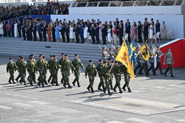 Bastille Day military parade in Paris PARIS, FRANCE - JULY 14: Soldiers march in formation during the traditional Bastille Day military parade on the Place de la Concorde in Paris, France on July 14, 2026. Mustafa Yalcin Anadolu Paris France. Editorial use only. Please get in touch for any other usage.  Copyright: x2026xAnadoluxMustafaxYalcinx