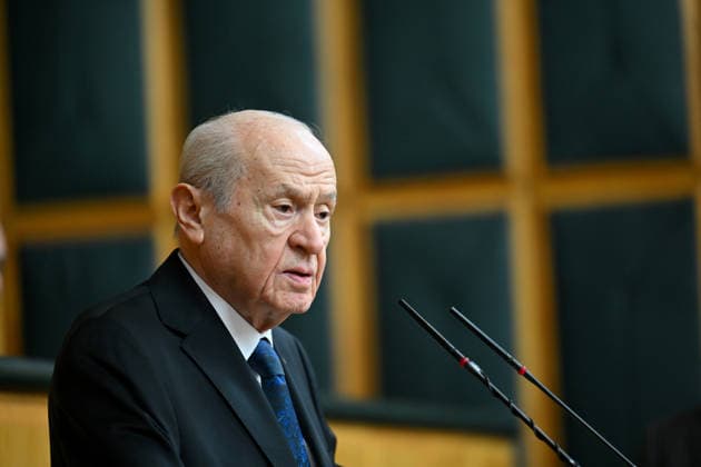 Turkiye s Nationalist Movement Party (MHP) Group Meeting ANKARA, TURKIYE - JULY 14: Nationalist Movement Party (MHP) Chairman Devlet Bahceli delivers a speech during his party’s parliamentary group meeting at the Turkish Grand National Assembly in Ankara, Turkiye on July 14, 2026. Rasit Aydogan Anadolu Ankara Turkey. Editorial use only. Please get in touch for any other usage.  Copyright: x2026xAnadoluxRasitxAydoganx