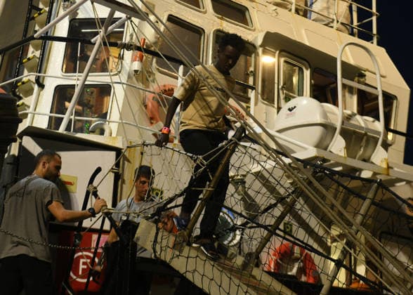 July 13, 2026, Ravenna, Rome, Italy: Migrants disembarked at the port of Ravenna after the arrival of the Spanish NGO ship Open Arms, Ravenna, 13 07 2026 Ravenna Italy  - ZUMAa289 20260713_zia_a289_240 Copyright: xNicoloroxGiuseppex xAgfx