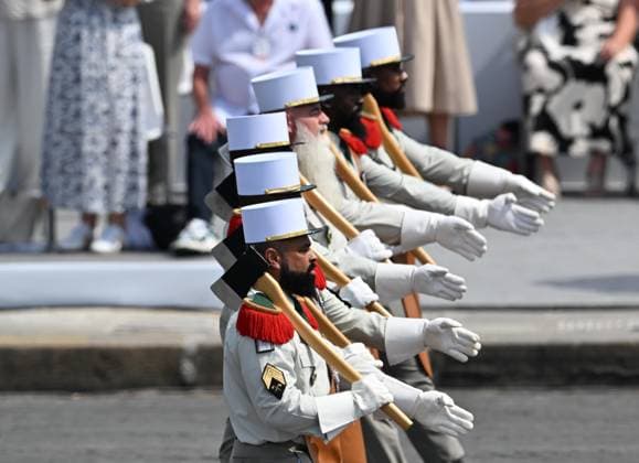 Bastille Day military parade in Paris PARIS, FRANCE - JULY 14: Soldiers march in formation during the traditional Bastille Day military parade on the Place de la Concorde in Paris, France on July 14, 2026. Mustafa Yalcin Anadolu Paris France. Editorial use only. Please get in touch for any other usage.  Copyright: x2026xAnadoluxMustafaxYalcinx