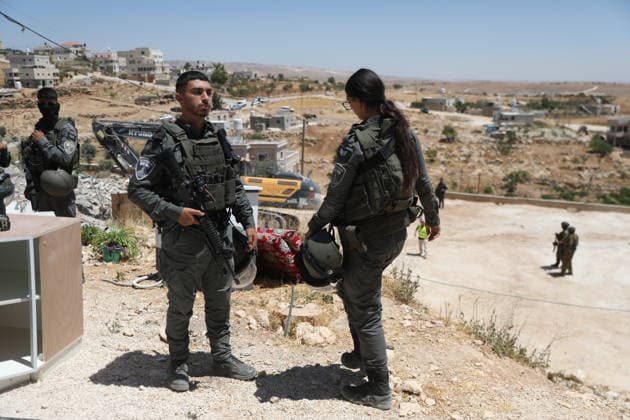 Israeli forces demolish Palestinian home in southern West Bank Israeli army vehicles demolish the home of Palestinian Osama Masaaf in the village of al-Deirat, east of Yatta, south of Hebron in the occupied West Bank, on July 14, 2026. Witnesses said the demolition took place during an Israeli military operation accompanied by heightened security measures. They added that Israeli forces used pepper spray to disperse Palestinians gathered at the scene, causing several people to sustain minor injuries. Photo by Mamoun Wazwaz apaimages Hebron West Bank Palestinian Territory 140726_Hebron_MW_00(33) Copyright: xapaimagesxMamounxWazwazx xapaimagesx