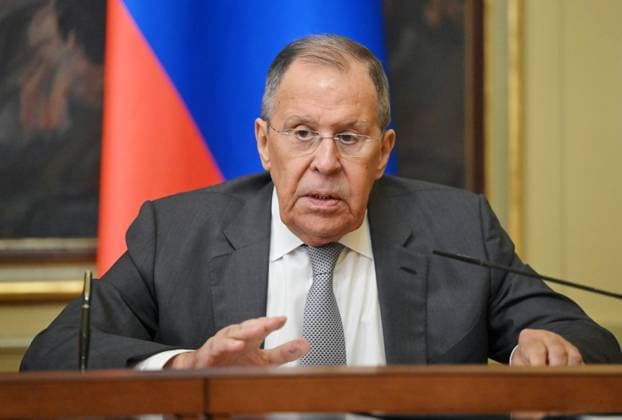 Russia Chad 9205279 14.07.2026 Russian Foreign Minister Sergey Lavrov attends a joint news conference with Chadian Foreign Minister Abdoulaye Sabre Fadoul following a meeting in Moscow, Russia. Sergey Guneev Sputnik Moscow Russia  Copyright: xSergeyxGuneevx