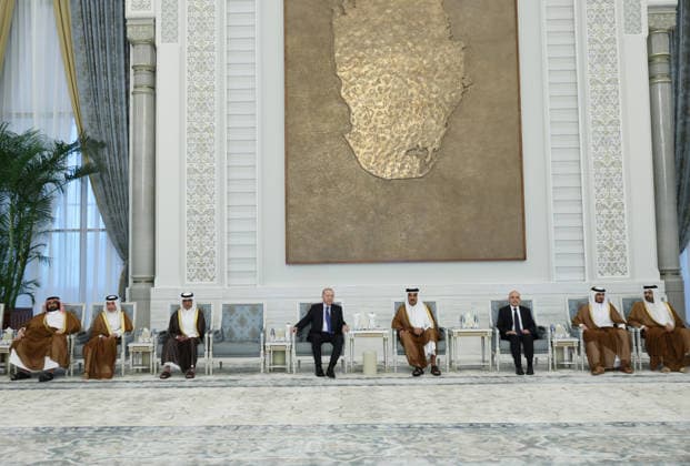 Turkish President Erdogan in Qatar DOHA, QATAR - JULY 14: ----EDITORIAL USE ONLY - MANDATORY CREDIT - TURKISH PRESIDENCY MURAT KULA HANDOUT - NO MARKETING NO ADVERTISING CAMPAIGNS - DISTRIBUTED AS A SERVICE TO CLIENTS----) Turkish President Recep Tayyip Erdogan meets with the Emir of Qatar, Sheikh Tamim bin Hamad Al Thani, to offer his condolences following the passing of his father, the former Emir of Qatar, Sheikh Hamad bin Khalifa Al Thani, in Doha, Qatar, on July 14, 2026. Turkish Presidency Murat Kula Handout Anadolu Doha Qatar. Editorial use only. Please get in touch for any other usage.  Copyright: x2026xAnadoluxTurkishxPresidencyx xMuratxKulax xHandoutx