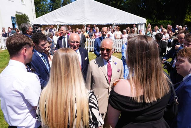 King Charles attends Manx community garden party in Onchan, Isle of Man, 14 July 2026 King Charles III, Lord of Mann, at a Garden Party for members of the Manx community, at Government House in Onchan, during his trip to the Isle of Man. Picture date: Tuesday July 14, 2026., Credit:Aaron Chown PA ROTA - B68 Avalon Isle of Man, Onchan  Copyright: xAaronxChownx xPAxROTAx-xB68x xAvalonx 1116490247