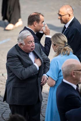 Bastille Day Parade - Place de la Concorde - Paris Gerard Larcher And Yael Braun Pivet during the annual Bastille Day military parade on the Champs-Elysees Avenue in Paris on July 14, 2026.Photo by Eliot Blondet ABACAPRESS.COM Paris France France  Copyright: xBlondetxEliot ABACAx