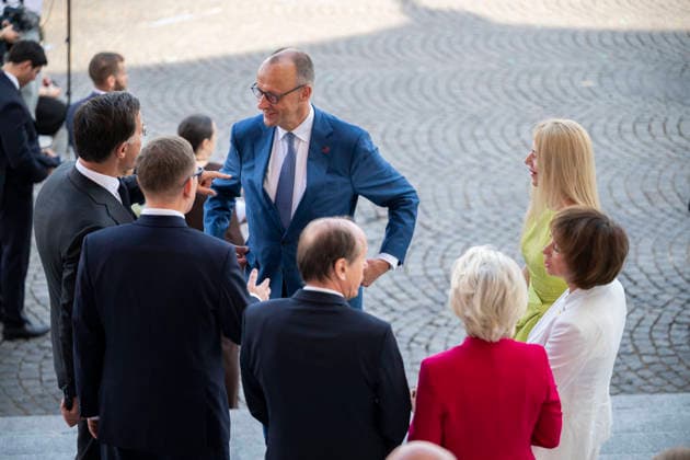 Bastille Day Parade - Place de la Concorde - Paris German Chancellor Friedrich Merz during the annual Bastille Day military parade on the Champs-Elysees Avenue in Paris on July 14, 2026.Photo by Eliot Blondet ABACAPRESS.COM Paris France France  Copyright: xBlondetxEliot ABACAx